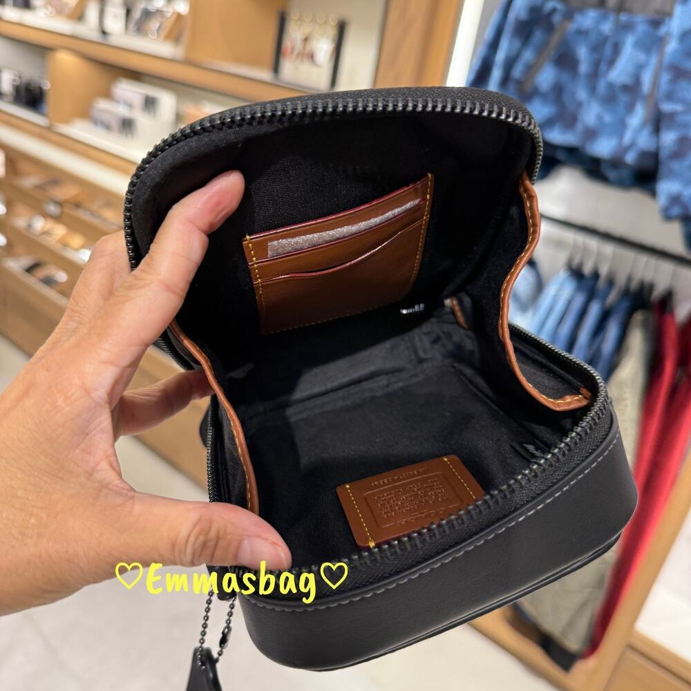 Coach Stanton Crossbody Bag In Signature Canvas Stripes CEB29 Gunmetal/Black - Picture 10 of 16